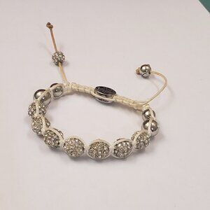 Joseph Nogucci,  glitter glam beaded silver glitz adjustable bracelet